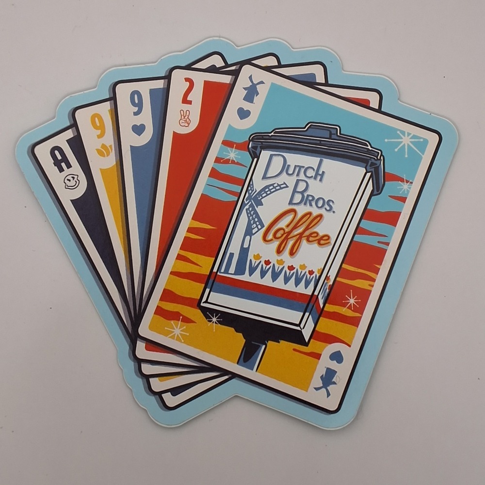 Dutch Bros July 2, 2025 Playing Cards Cup Windmill Sticker 1992